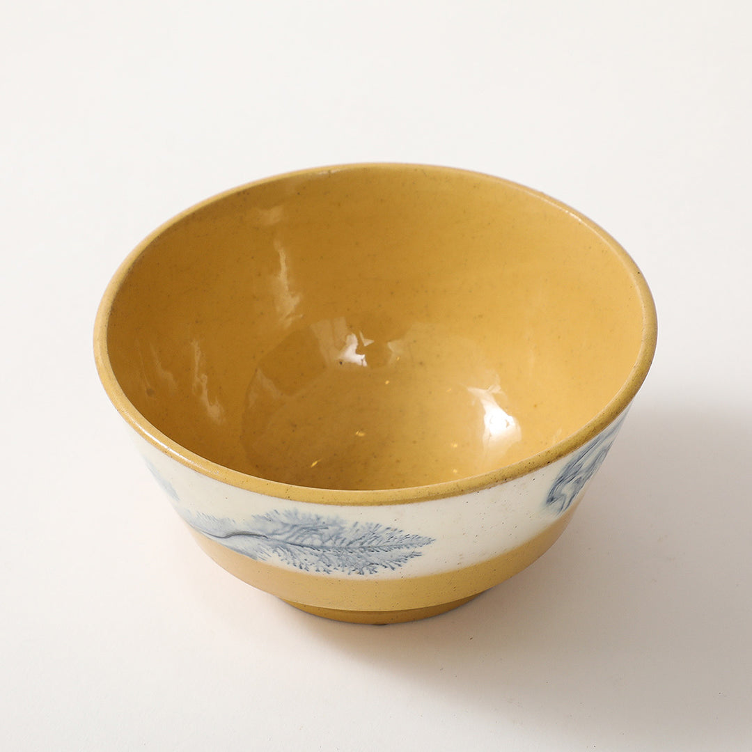 Antique Yellowware Mochaware Bowl
