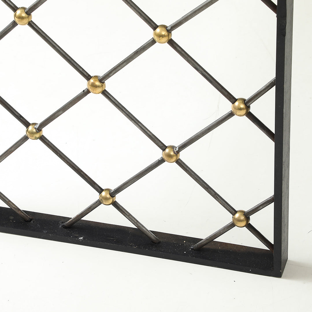 Vintage Iron &amp; Glass Coffee Table in the Style of Jean Royère