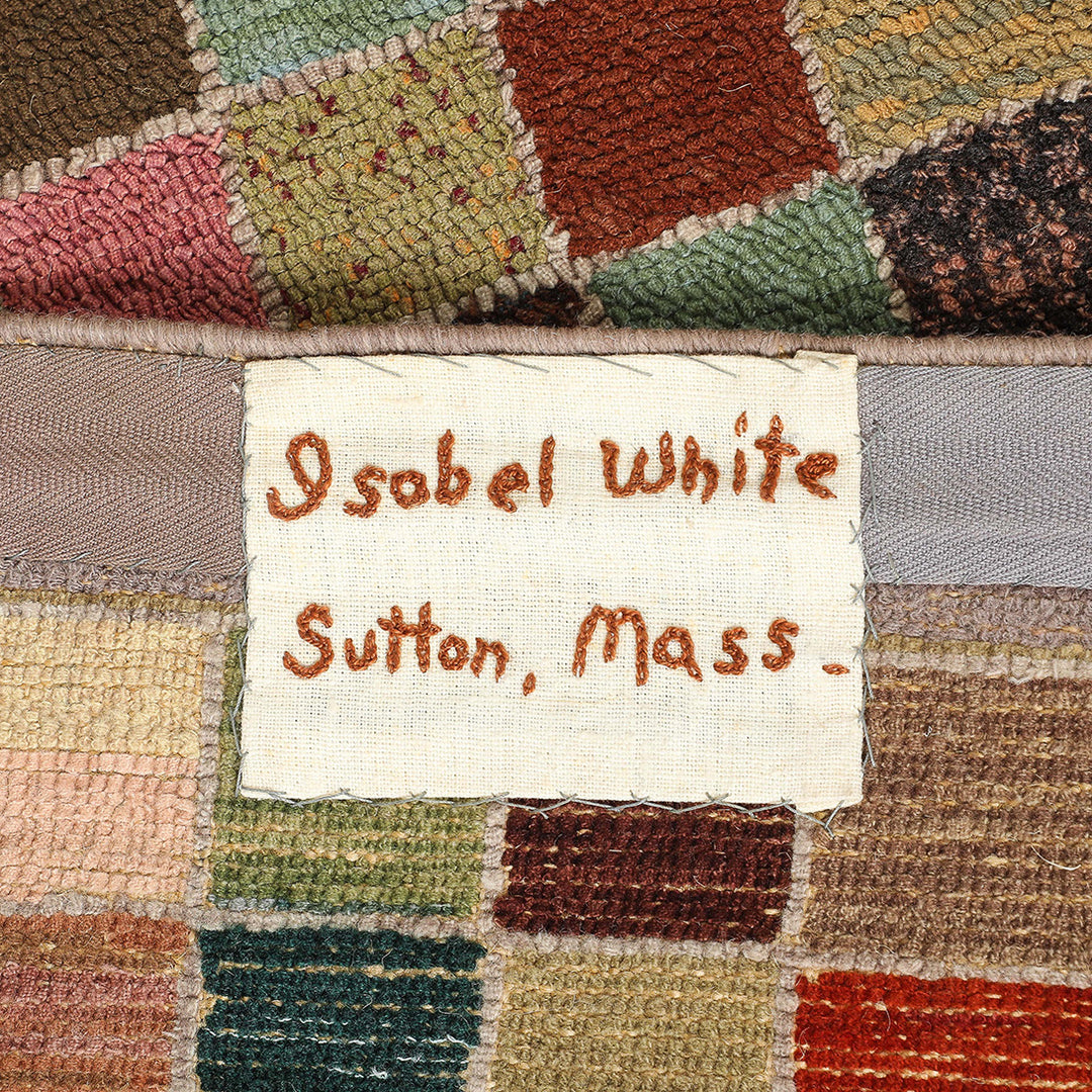 Handmade New England Hooked Rug, circa 1960