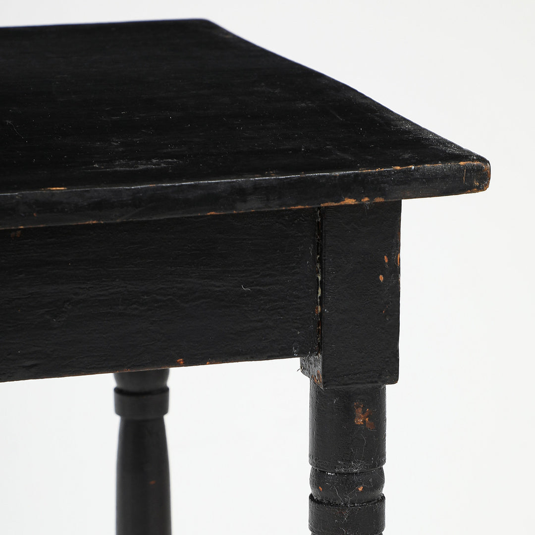 Painted Antique Side Table in Walnut and Maple, American, circa 1840