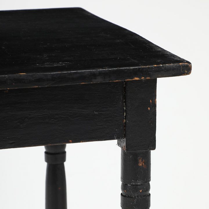 Painted Antique Side Table in Walnut and Maple, American, circa 1840