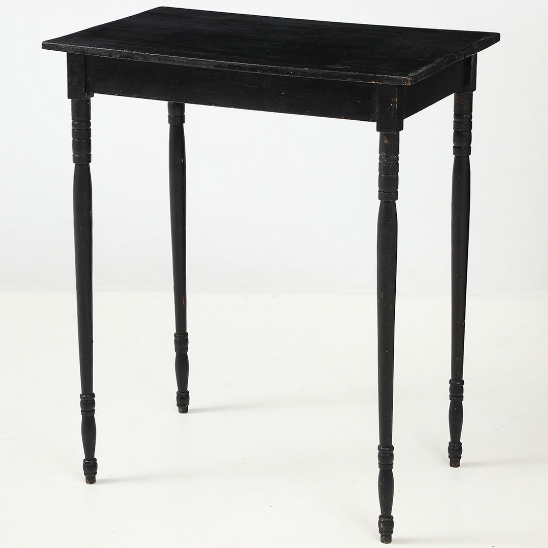 Painted Antique Side Table in Walnut and Maple, American, circa 1840