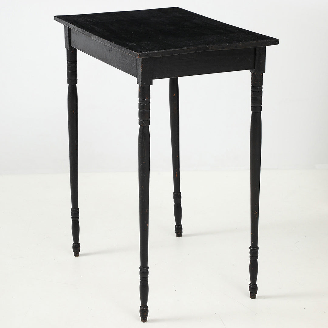 Painted Antique Side Table in Walnut and Maple, American, circa 1840