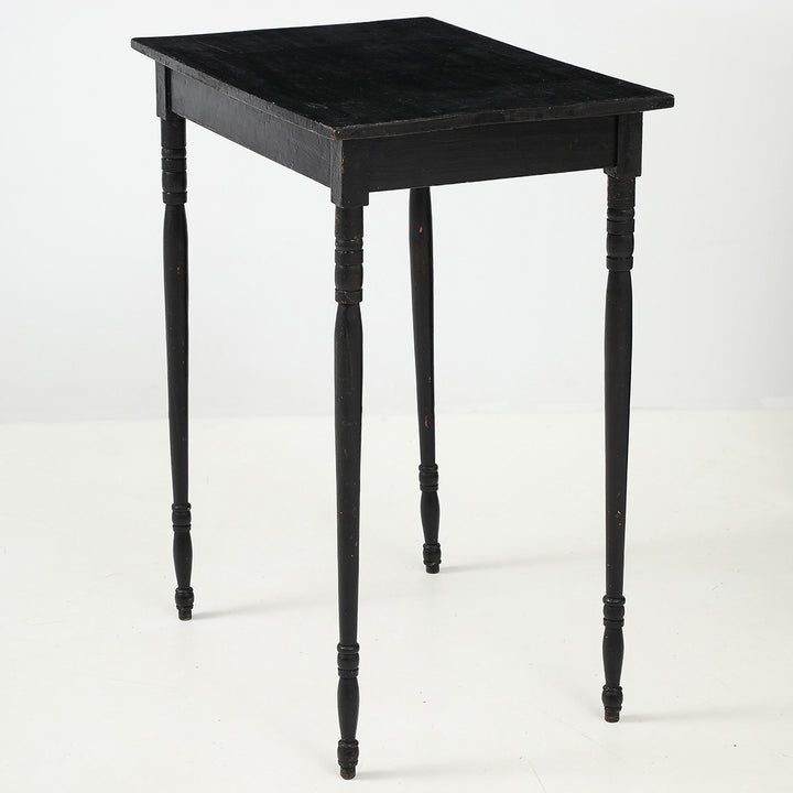 Painted Antique Side Table in Walnut and Maple, American, circa 1840