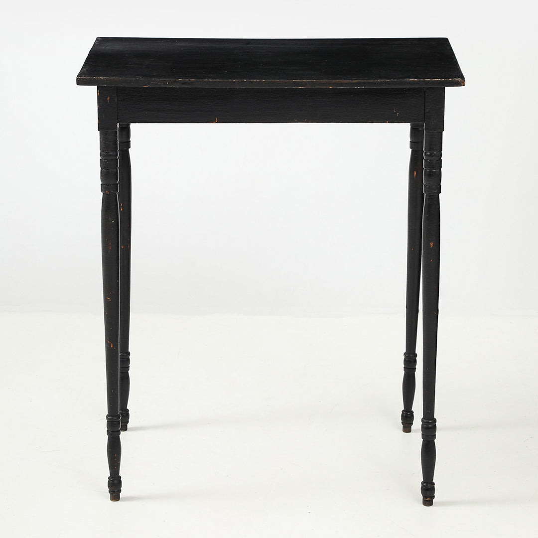 Painted Antique Side Table in Walnut and Maple, American, circa 1840