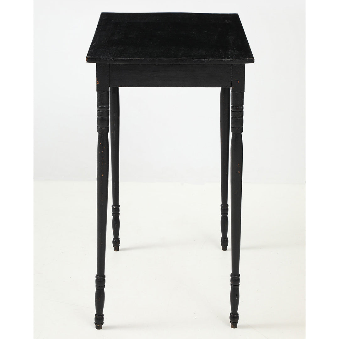 Painted Antique Side Table in Walnut and Maple, American, circa 1840