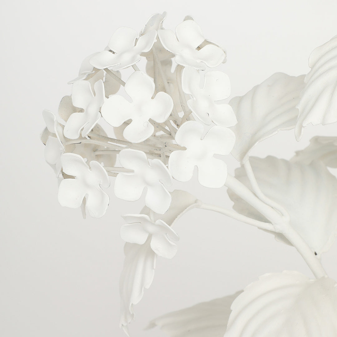 Vintage Painted Tole Hydrangea Lamp with Custom Shade