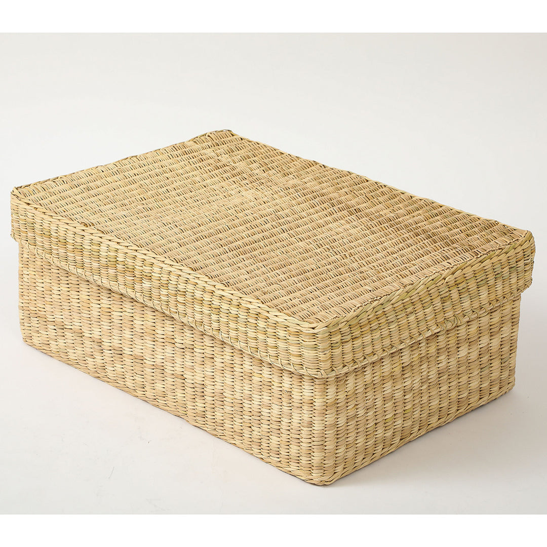 Hand Woven Lidded Storage Basket