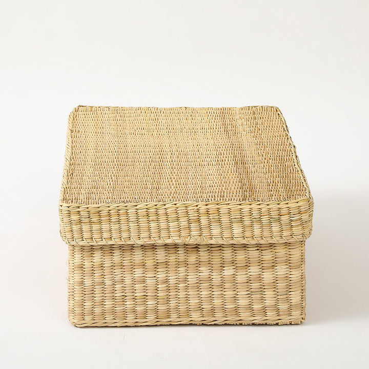 Hand Woven Lidded Storage Basket