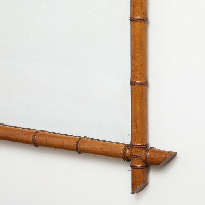 Large Vintage Faux Bamboo Mirror