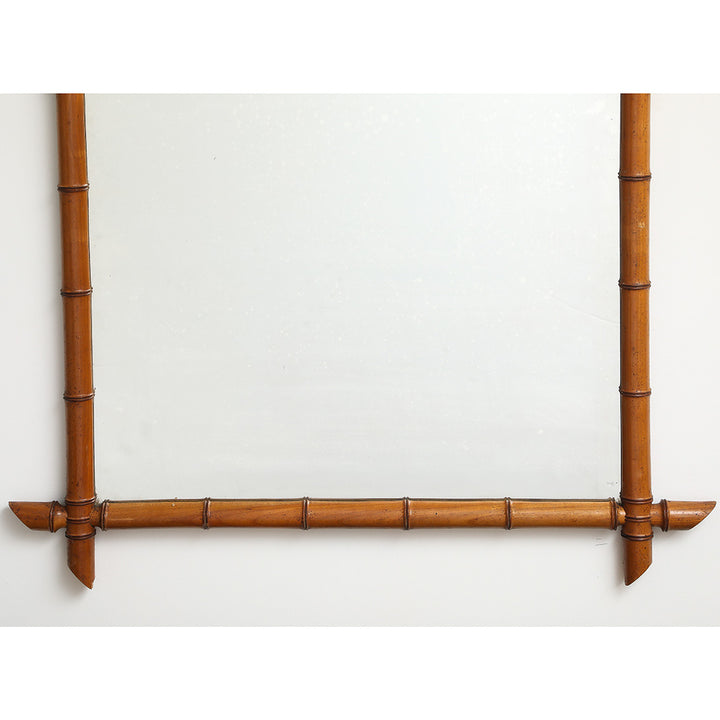 Large Vintage Faux Bamboo Mirror