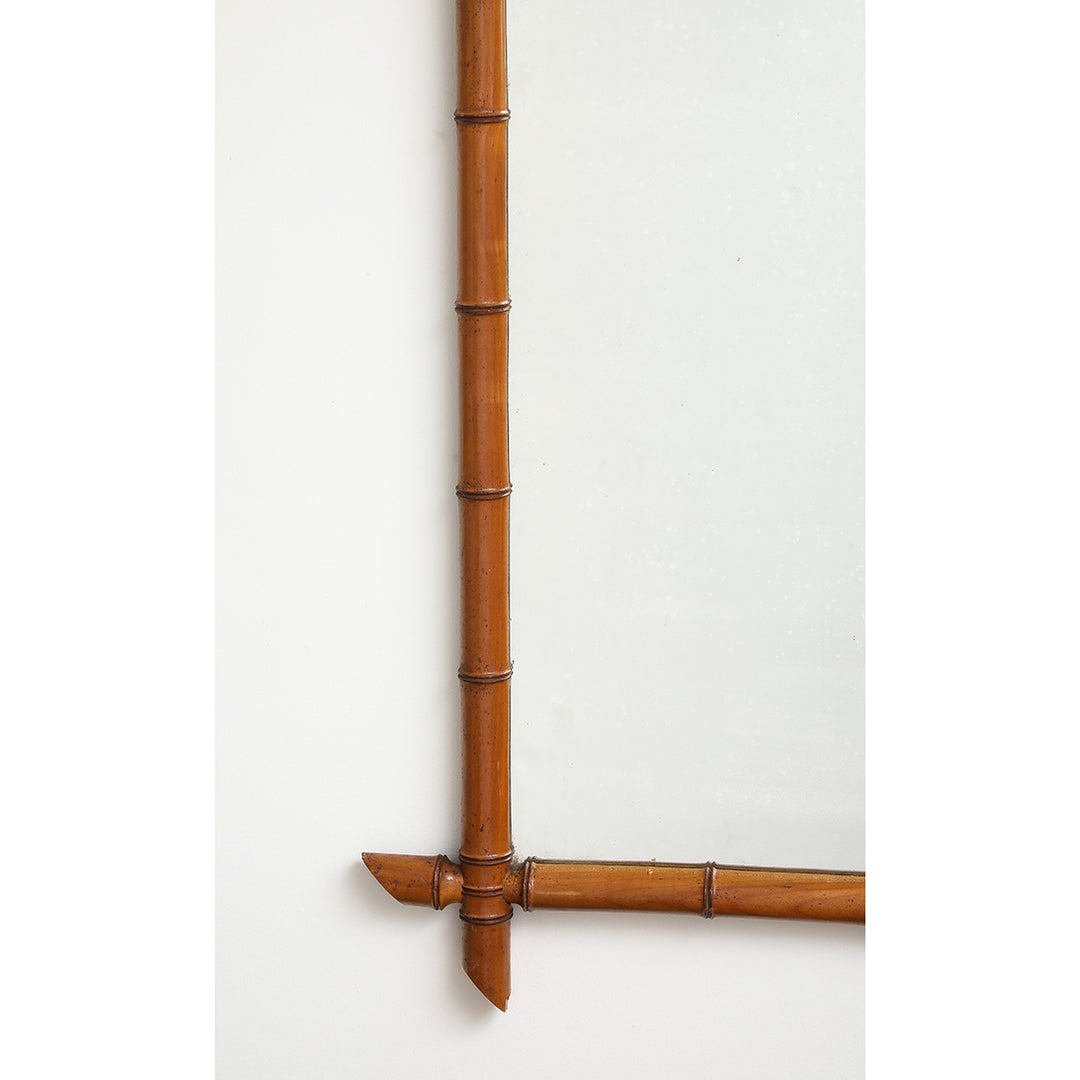 Large Vintage Faux Bamboo Mirror