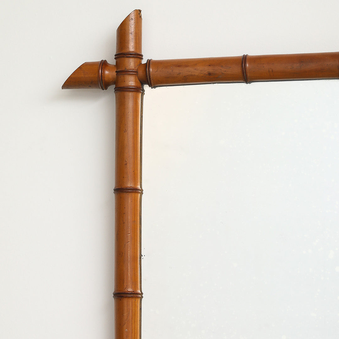 Large Vintage Faux Bamboo Mirror
