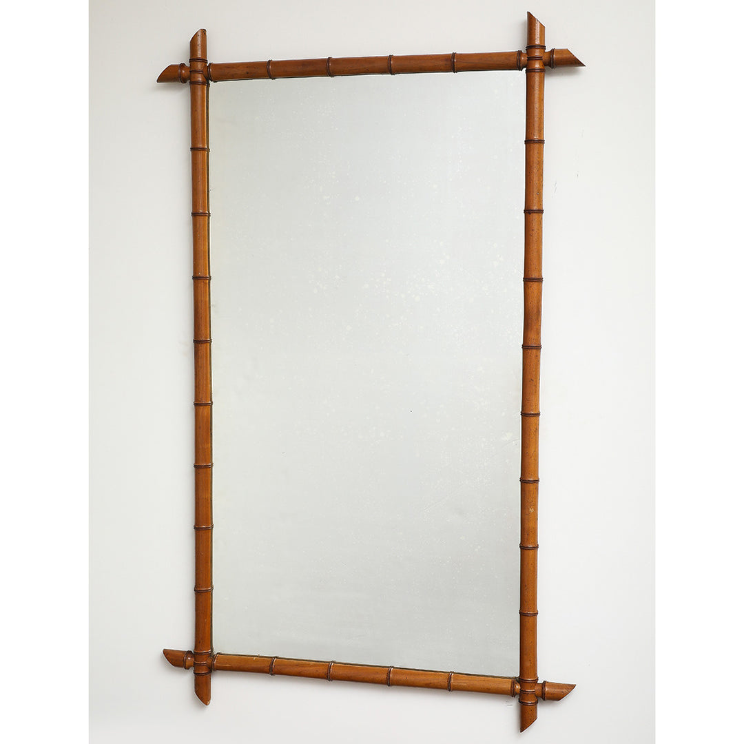 Large Vintage Faux Bamboo Mirror