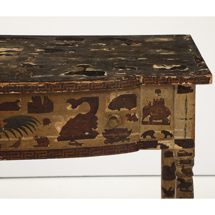 Antique Decoupage Table, Late 19th Century