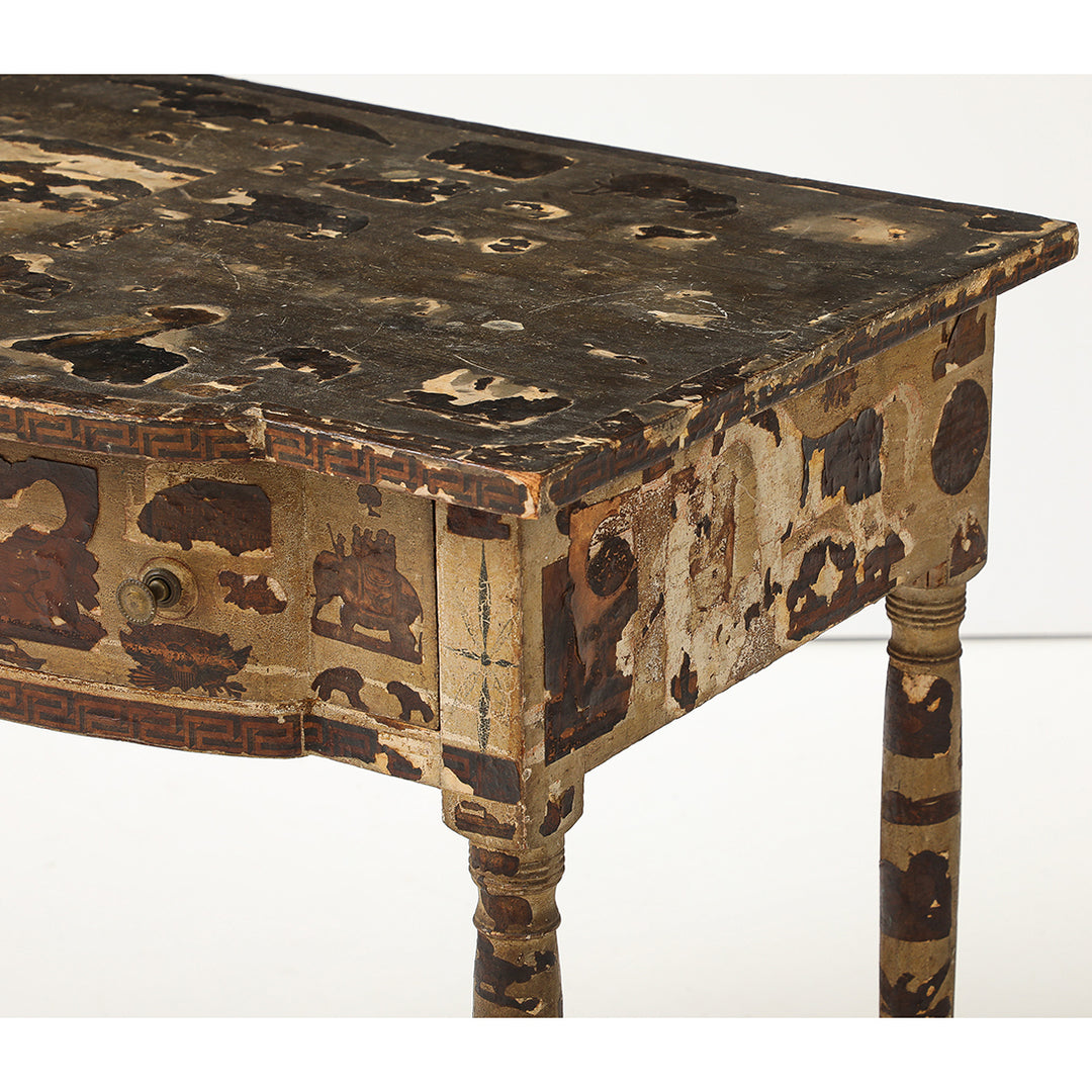 Antique Decoupage Table, Late 19th Century