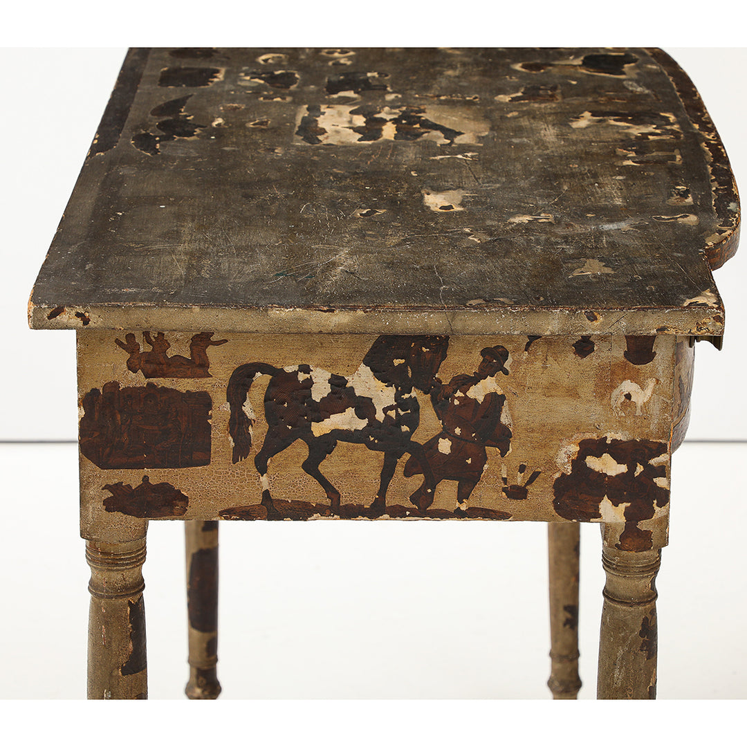 Antique Decoupage Table, Late 19th Century