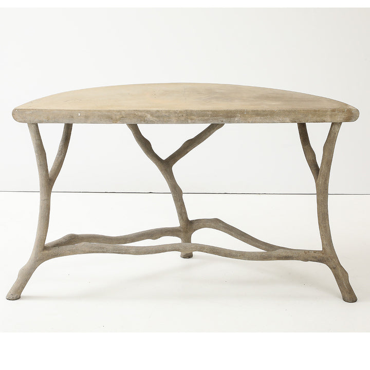 Antique Faux Bois Demilune