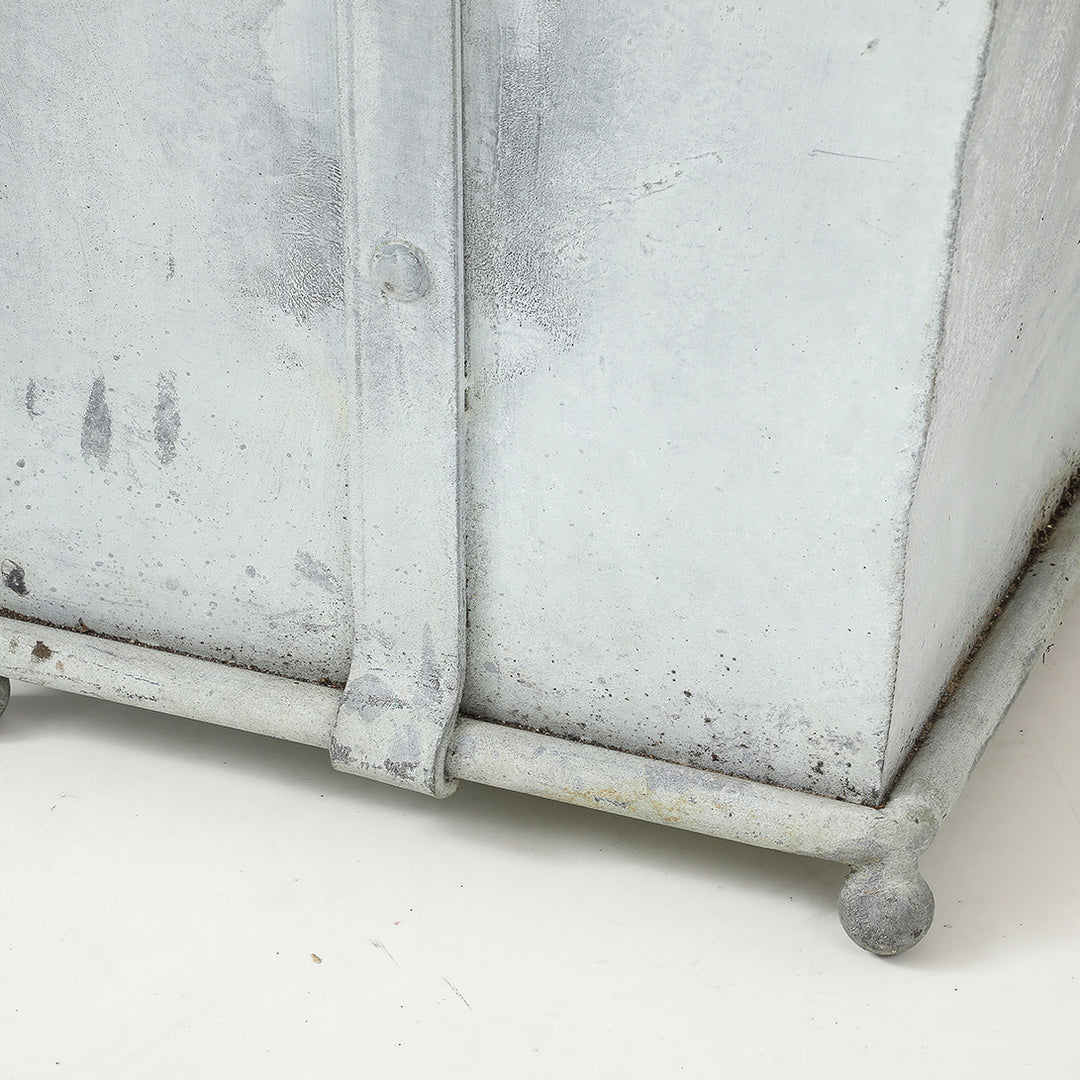 Pair of Vintage Galvanized Steel Planters