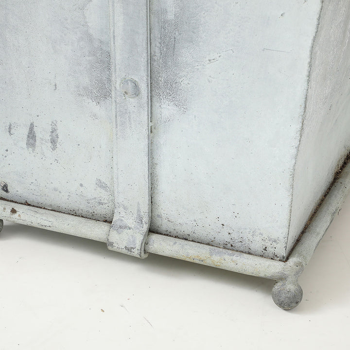 Pair of Vintage Galvanized Steel Planters