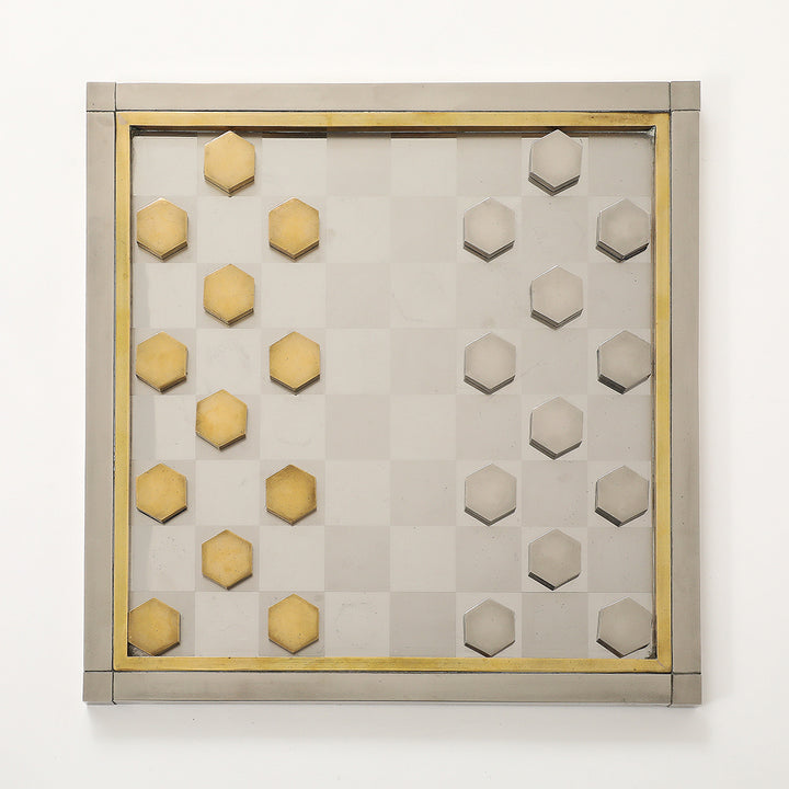 Vintage Brass &amp; Chrome Checkerboard by Romeo Rega