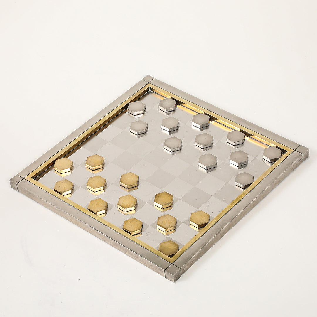 Vintage Brass &amp; Chrome Checkerboard by Romeo Rega
