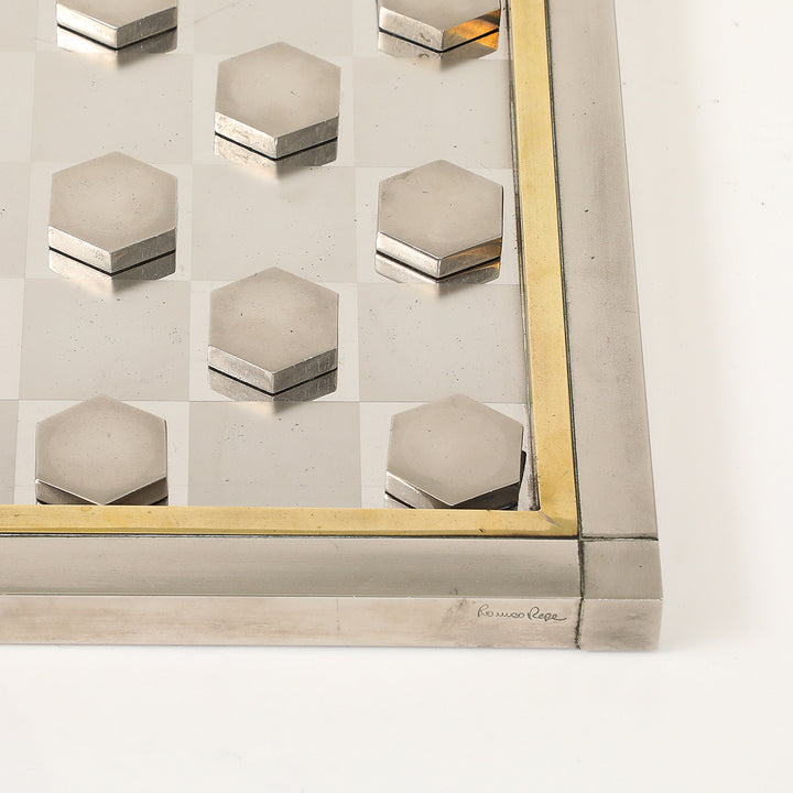 Vintage Brass &amp; Chrome Checkerboard by Romeo Rega