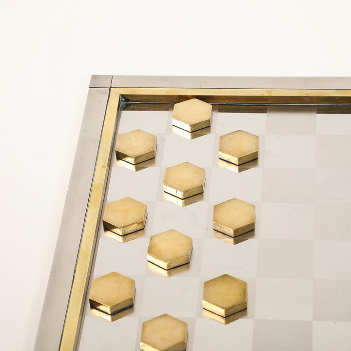 Vintage Brass &amp; Chrome Checkerboard by Romeo Rega
