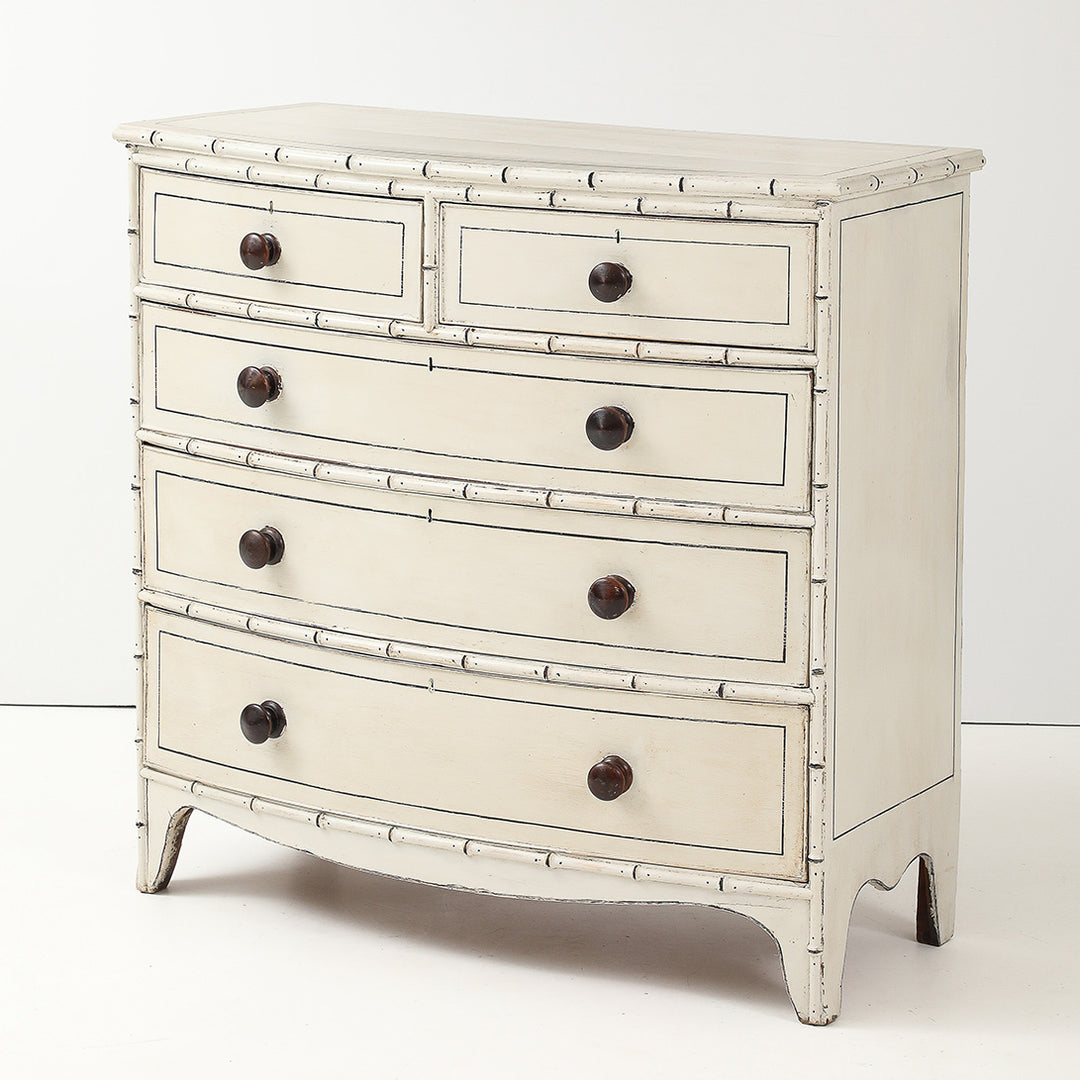 Antique Regency Painted Faux Bamboo Chest