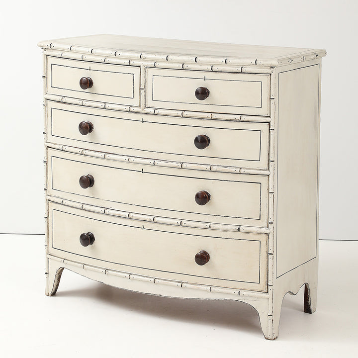 Antique Regency Painted Faux Bamboo Chest
