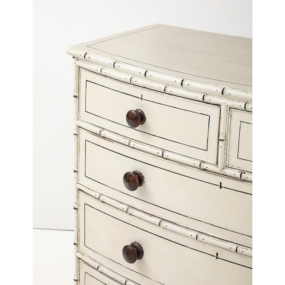 Antique Regency Painted Faux Bamboo Chest