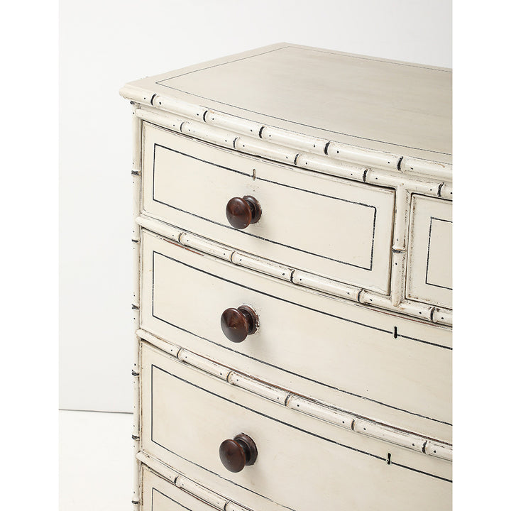 Antique Regency Painted Faux Bamboo Chest