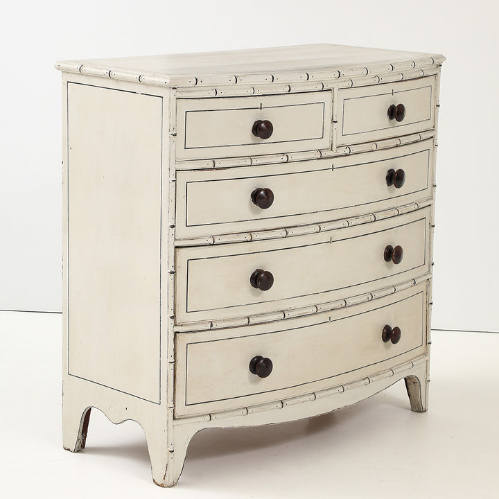 Antique Regency Painted Faux Bamboo Chest