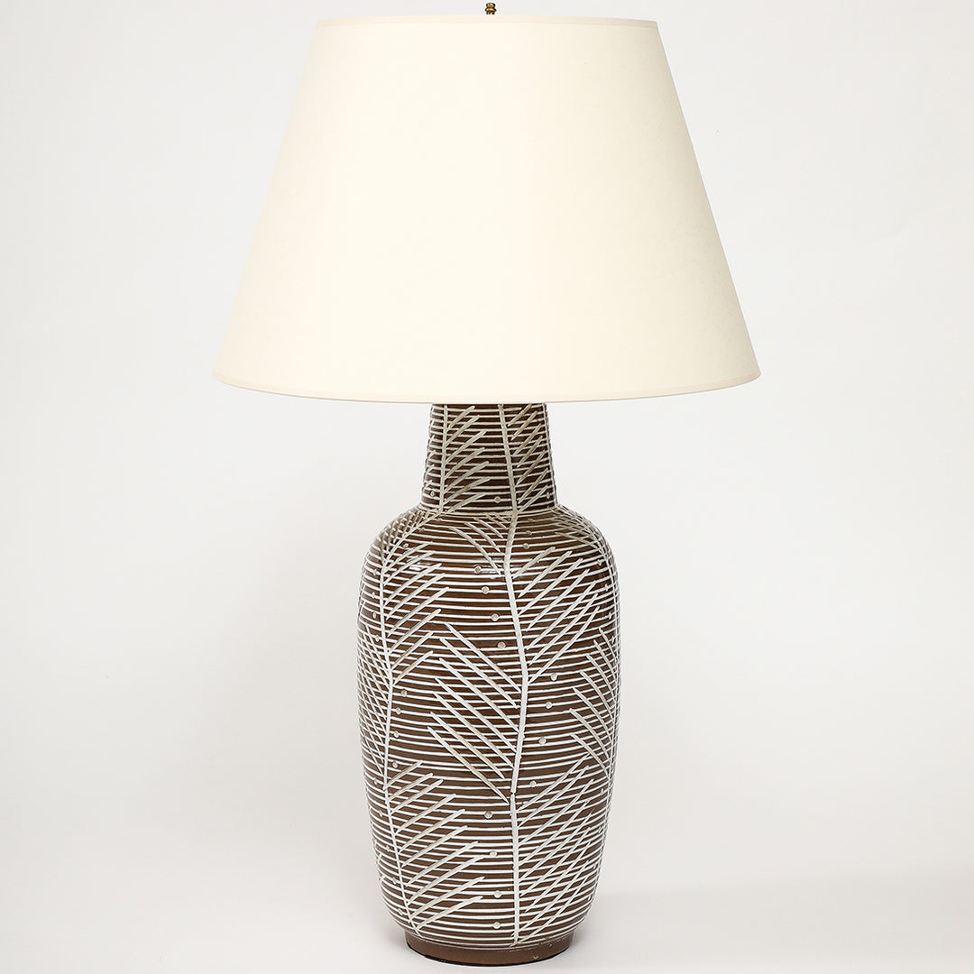 Vintage Ceramic Lamp with Vellum Shade