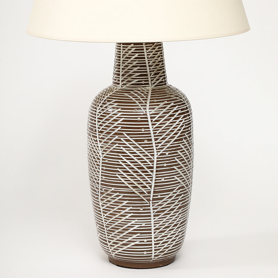 Vintage Ceramic Lamp with Vellum Shade