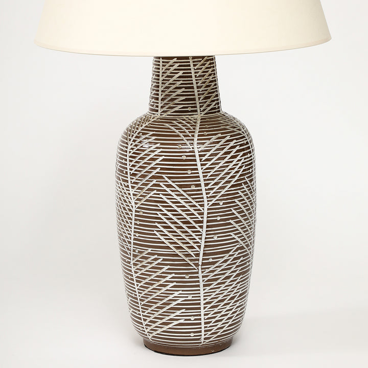 Vintage Ceramic Lamp with Vellum Shade