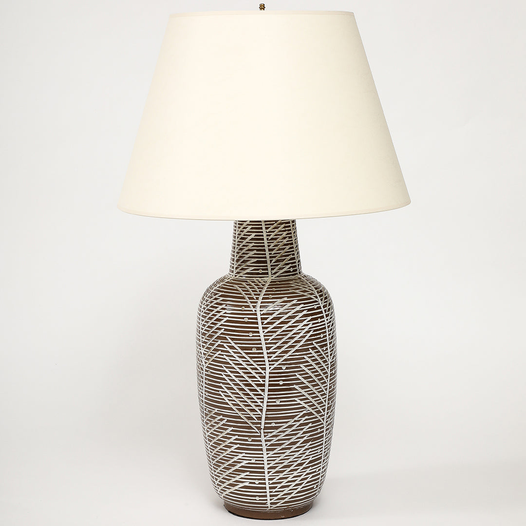 Vintage Ceramic Lamp with Vellum Shade