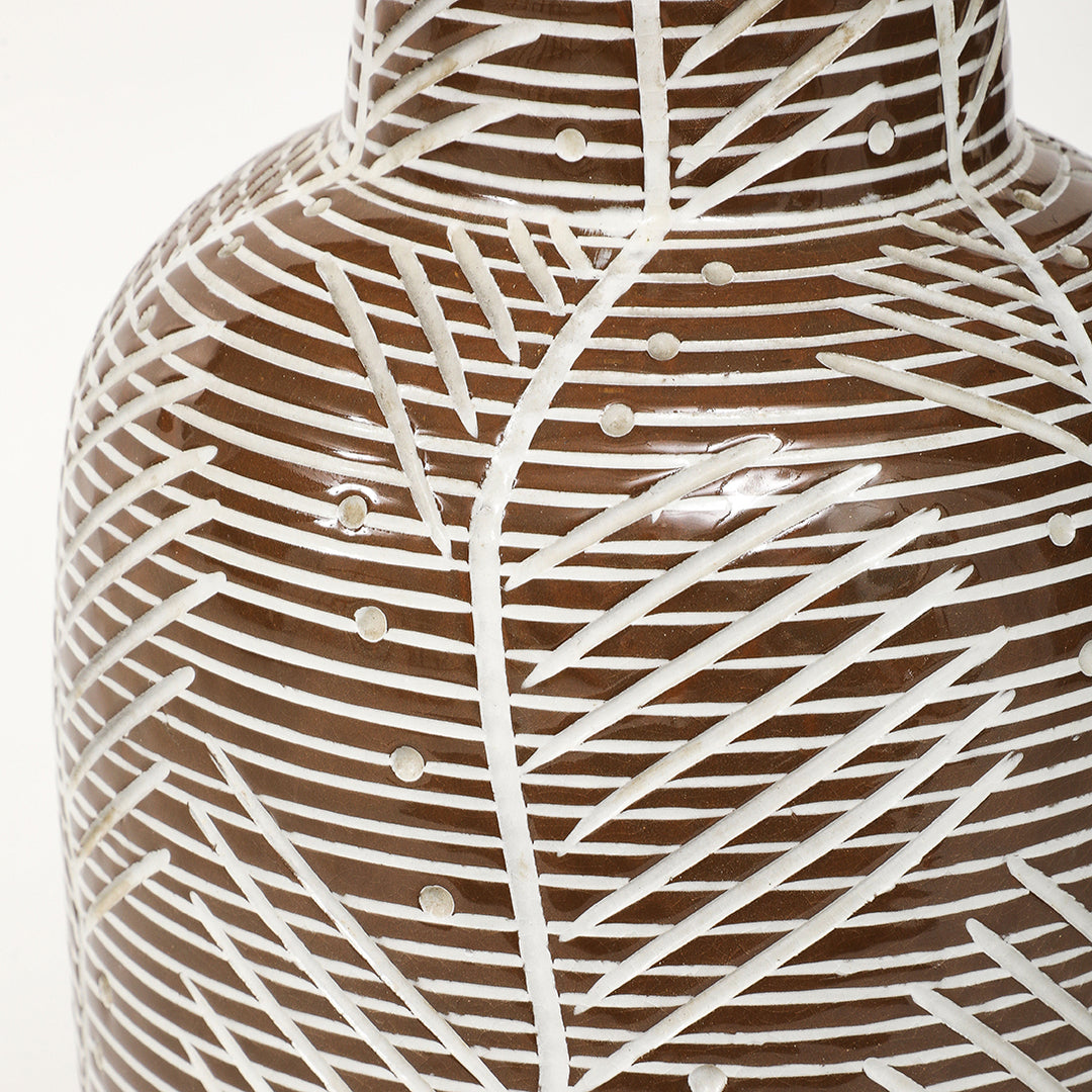 Vintage Ceramic Lamp with Vellum Shade