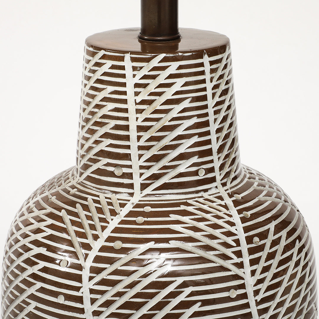 Vintage Ceramic Lamp with Vellum Shade