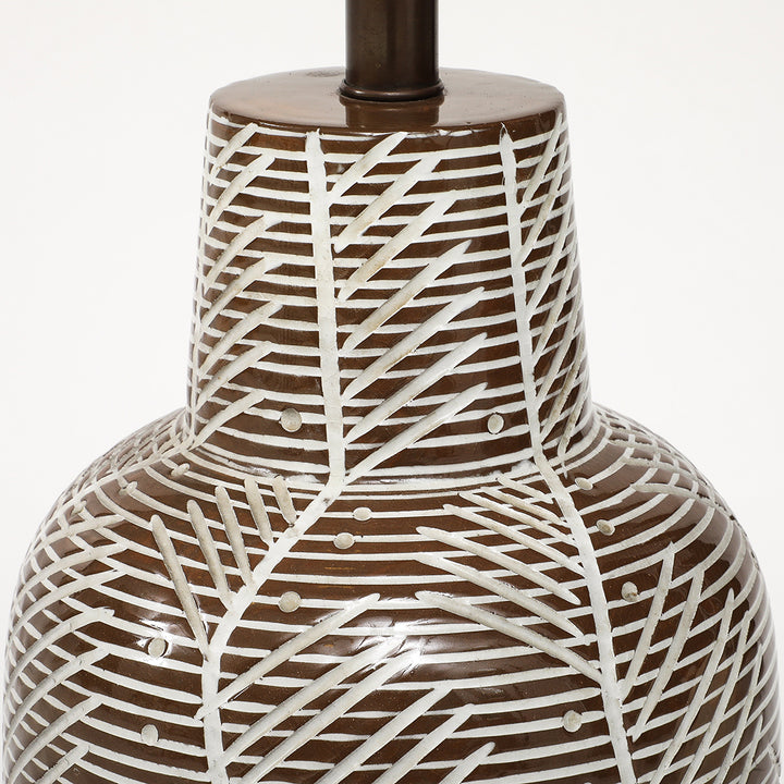 Vintage Ceramic Lamp with Vellum Shade