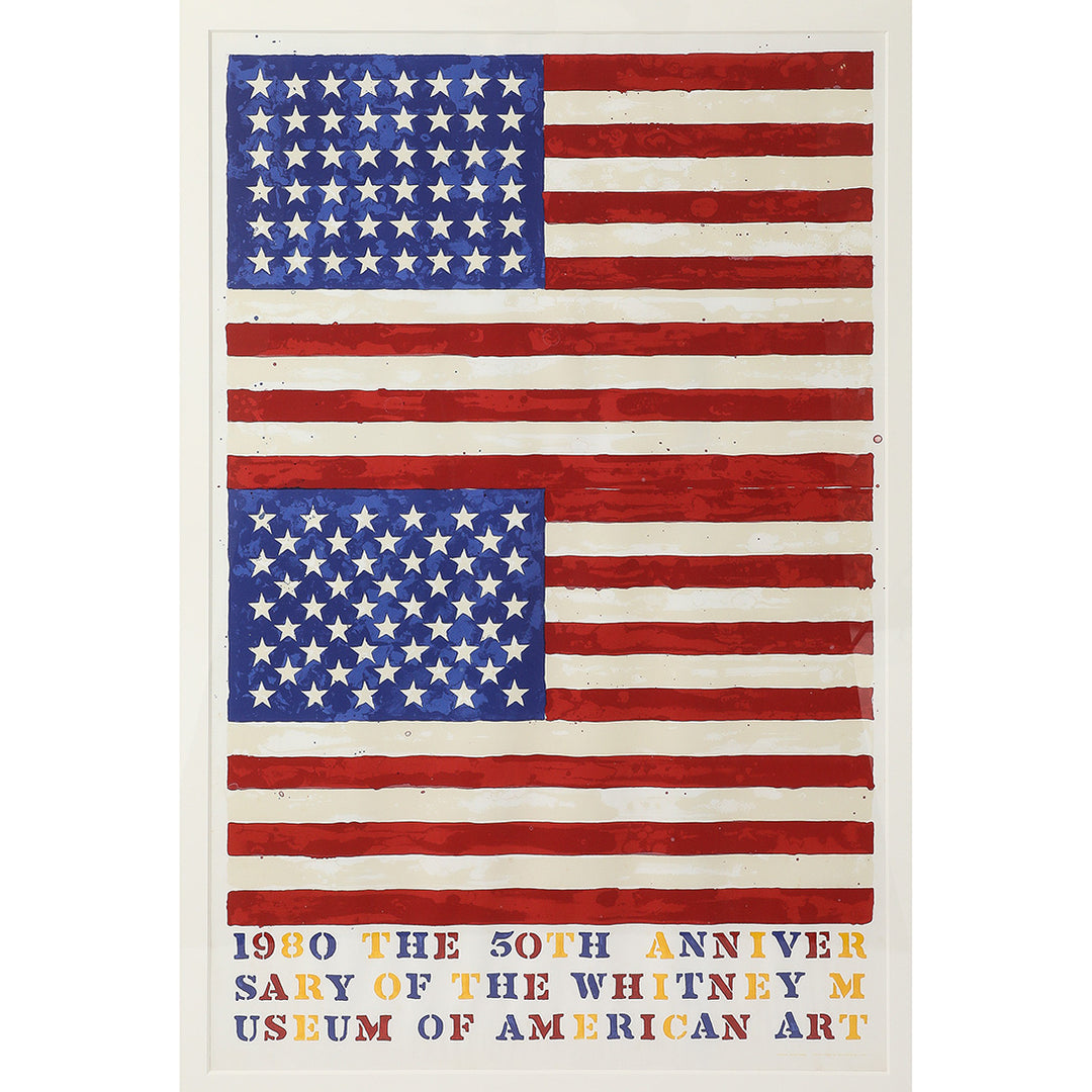 Jasper Johns, Two Flags, Whitney Museum 50th Anniversary Poster, 1980