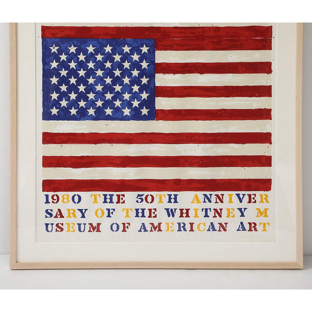 Jasper Johns, Two Flags, Whitney Museum 50th Anniversary Poster, 1980