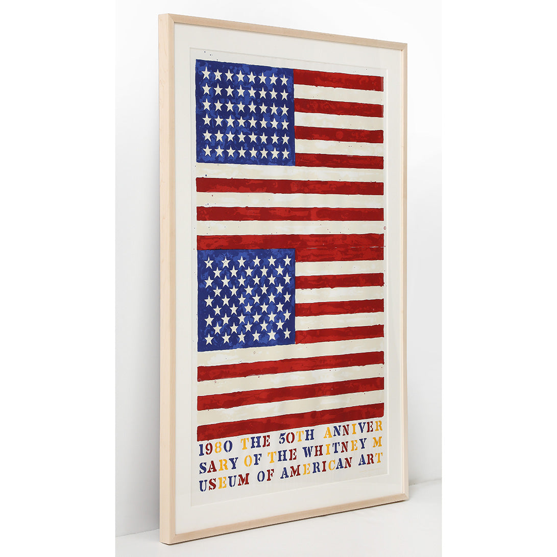Jasper Johns, Two Flags, Whitney Museum 50th Anniversary Poster