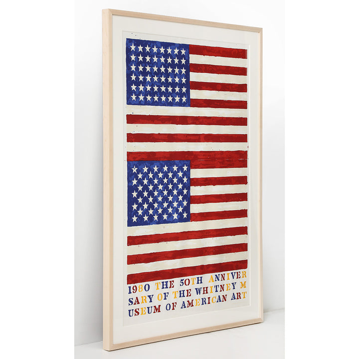 Jasper Johns, Two Flags, Whitney Museum 50th Anniversary Poster, 1980