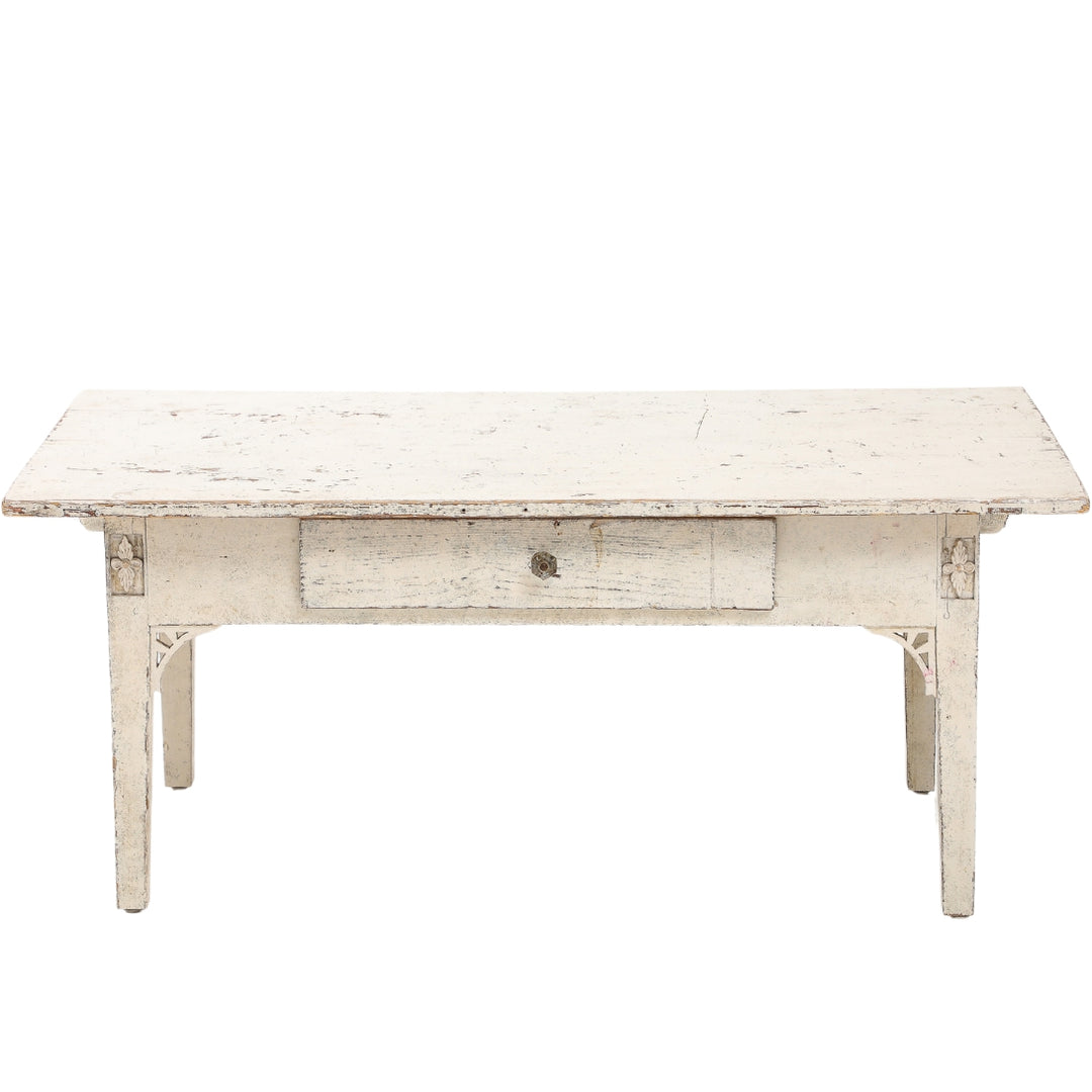 Antique Swedish Coffee Table with Original Paint, 19th Century