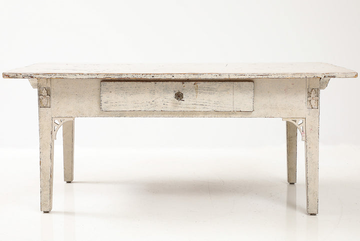 Antique Swedish Coffee Table with Original Paint, 19th Century