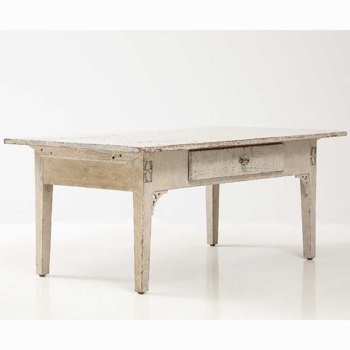 Antique Swedish Coffee Table with Original Paint, 19th Century