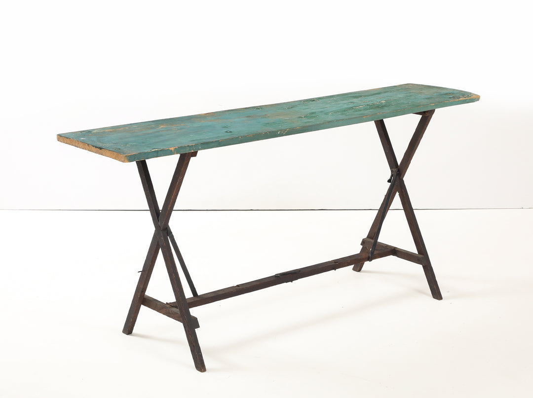 Antique Foldable Trestle Table