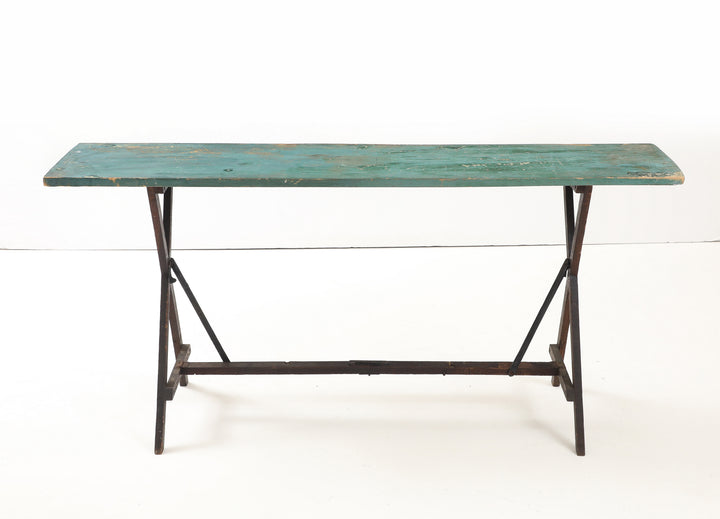 Antique Foldable Trestle Table