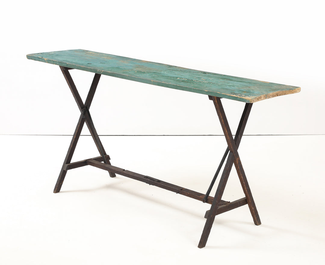 Antique Foldable Trestle Table